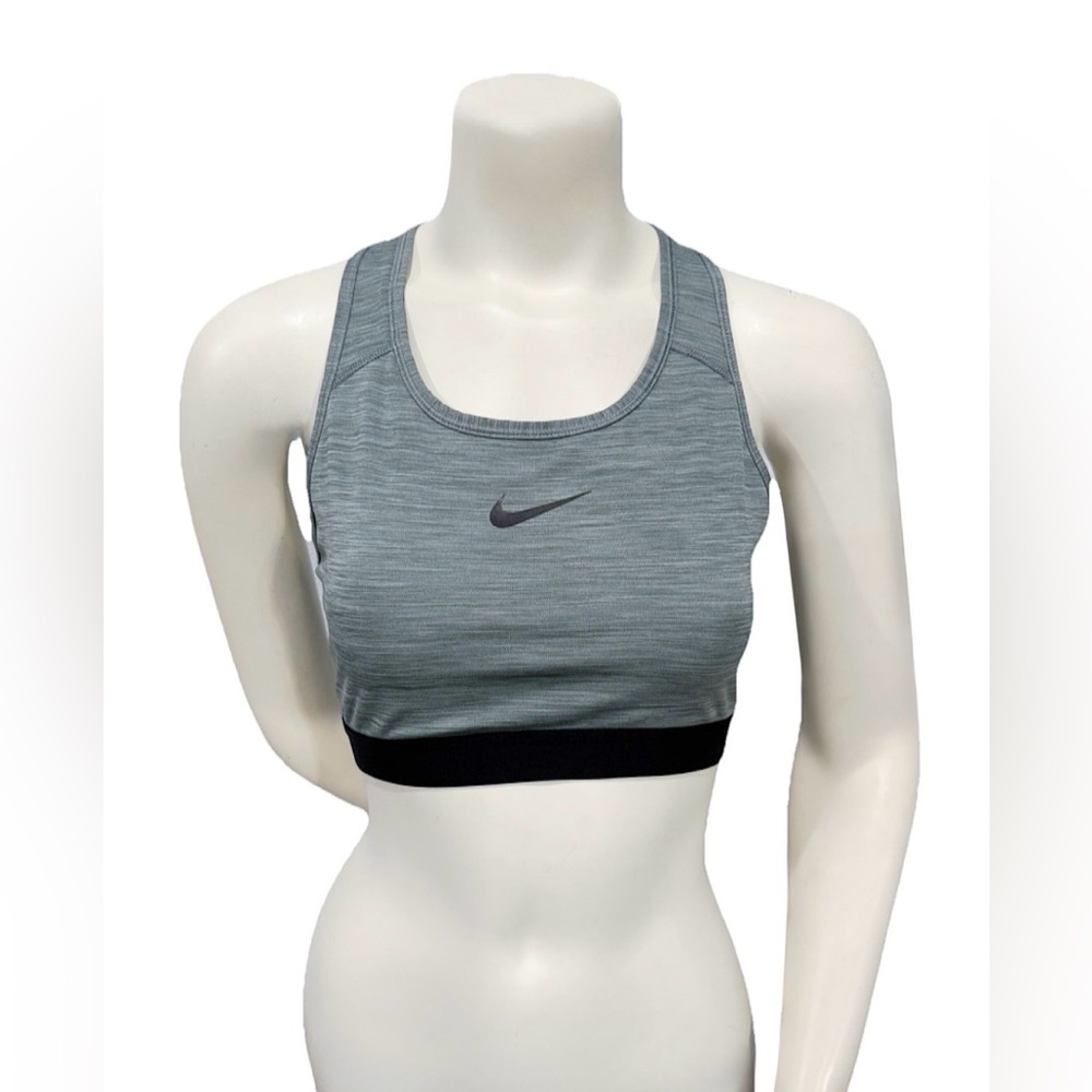 Nike Dri-FIT Racerback Sports Bra Gray/Black Size L